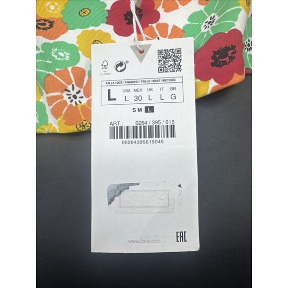 ZARA Women’s Colorful Retro Floral Cropped Top Bralette Sports Bra Sz L NEW - Picture 6 of 9